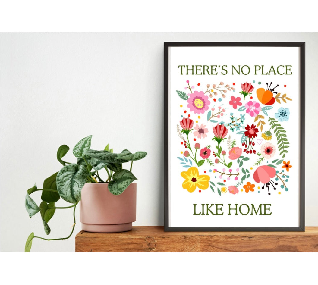 There’s no place like home flower digital download wall art print